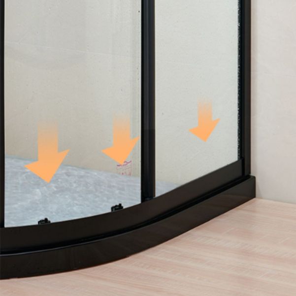 Round Framed Double Sliding Shower Enclosure with Fixed Panel Clearhalo 'Bathroom Remodel & Bathroom Fixtures' 'Home Improvement' 'home_improvement' 'home_improvement_shower_stalls_enclosures' 'Shower Stalls & Enclosures' 'shower_stalls_enclosures' 'Showers & Bathtubs' 1200x1200_2e1f08ac-79e7-459e-80dc-e06cbb7da02a