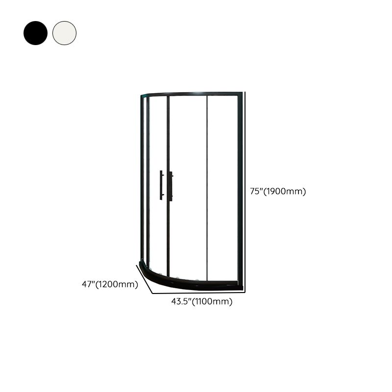 Silver and Black Shower Enclosure Clear Tempered Glass Shower Stall Clearhalo 'Bathroom Remodel & Bathroom Fixtures' 'Home Improvement' 'home_improvement' 'home_improvement_shower_stalls_enclosures' 'Shower Stalls & Enclosures' 'shower_stalls_enclosures' 'Showers & Bathtubs' 1200x1200_2e25f558-5afe-4354-a711-a8fb0e1300da