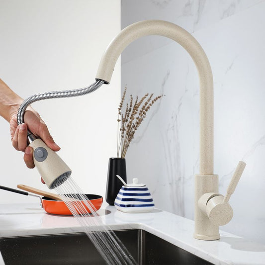 1-Handle Kitchen Faucet Pull down Sprayer with Supply Lines Bar Faucet Clearhalo 'Home Improvement' 'home_improvement' 'home_improvement_kitchen_faucets' 'Kitchen Faucets' 'Kitchen Remodel & Kitchen Fixtures' 'Kitchen Sinks & Faucet Components' 'kitchen_faucets' 1200x1200_2e285ac0-e0dc-4226-a80c-9710186a91fc