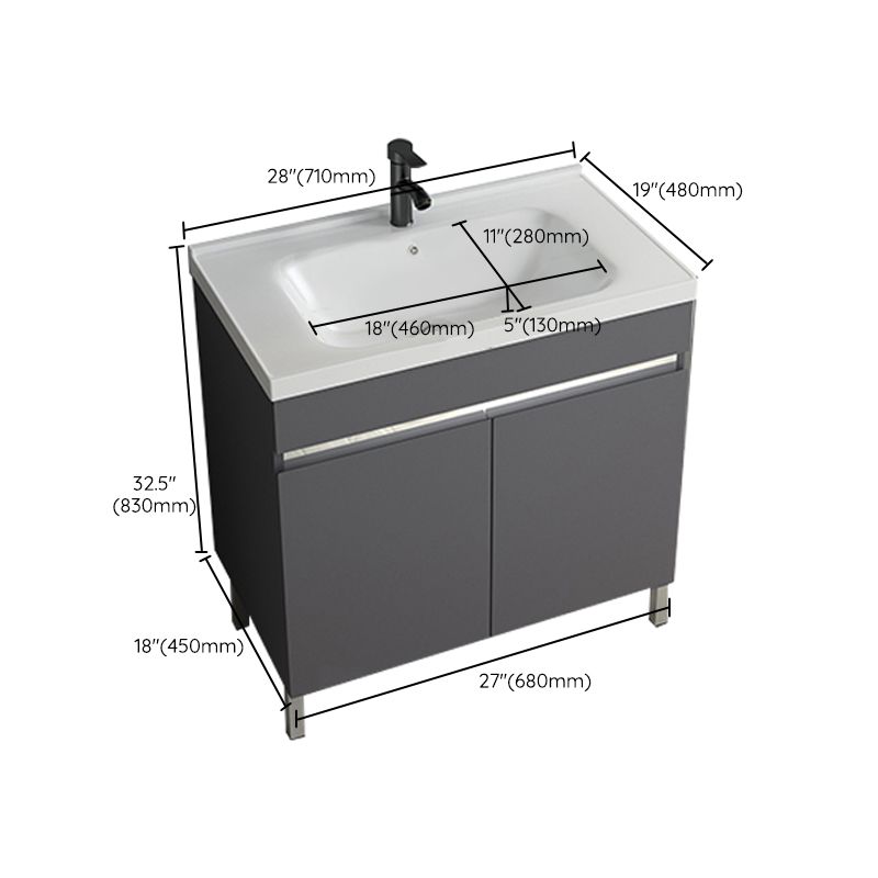 Gray Metal Vanity Sink Modern Free-standing Standard Space Saver Vanity Clearhalo 'Bathroom Remodel & Bathroom Fixtures' 'Bathroom Vanities' 'bathroom_vanities' 'Home Improvement' 'home_improvement' 'home_improvement_bathroom_vanities' 1200x1200_2e2ba421-2d22-4e6c-ba6c-7ece08e26aae