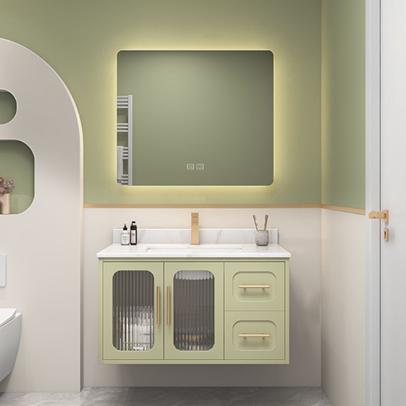 Double Sink Bath Vanity 2 Drawers Wall Mount Rectangle Vanity Set with Mirror Clearhalo 'Bathroom Remodel & Bathroom Fixtures' 'Bathroom Vanities' 'bathroom_vanities' 'Home Improvement' 'home_improvement' 'home_improvement_bathroom_vanities' 1200x1200_2e30b99a-e2c6-4700-a03e-7a51c0706fd1