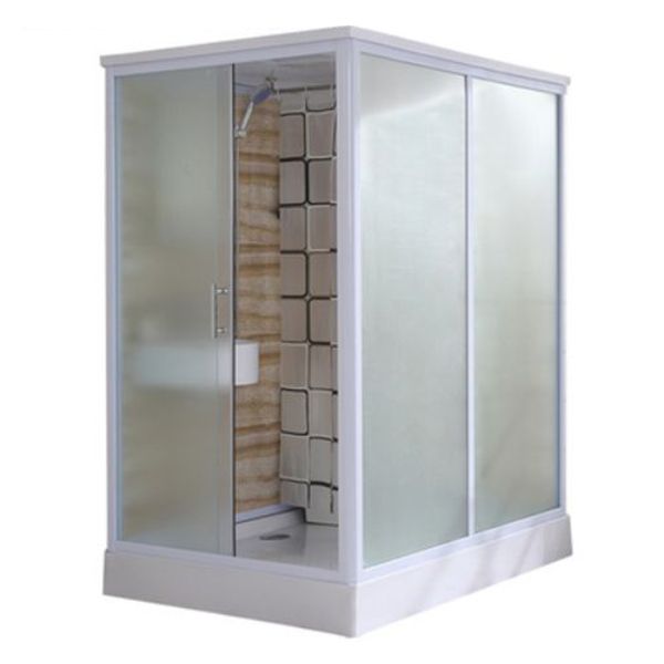 Contemporary Shower Stall Clear Framed Single Sliding Shower Stall with Ceiling Clearhalo 'Bathroom Remodel & Bathroom Fixtures' 'Home Improvement' 'home_improvement' 'home_improvement_shower_stalls_enclosures' 'Shower Stalls & Enclosures' 'shower_stalls_enclosures' 'Showers & Bathtubs' 1200x1200_2e39ebca-a62d-4ed0-9904-b301ba838e7e