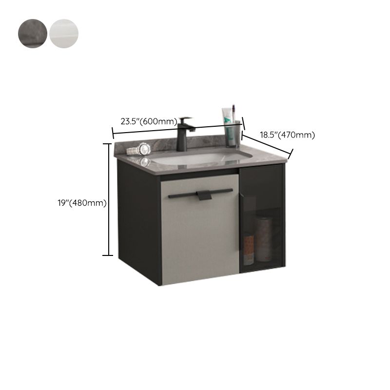 Contemporary Square Sink Cabinet Mirror Cabinet Bathroom Wall Mount Vanity Cabinet Clearhalo 'Bathroom Remodel & Bathroom Fixtures' 'Bathroom Vanities' 'bathroom_vanities' 'Home Improvement' 'home_improvement' 'home_improvement_bathroom_vanities' 1200x1200_2e3fc360-f9a8-4e56-8227-48cc8ebb0172