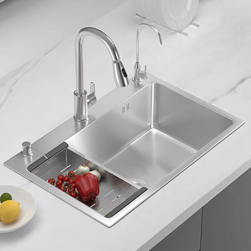 Soundproof Kitchen Sink Overflow Hole Design Kitchen Sink with Basket Strainer Clearhalo 'Home Improvement' 'home_improvement' 'home_improvement_kitchen_sinks' 'Kitchen Remodel & Kitchen Fixtures' 'Kitchen Sinks & Faucet Components' 'Kitchen Sinks' 'kitchen_sinks' 1200x1200_2e450b70-e573-46bd-926d-a2431f88d518
