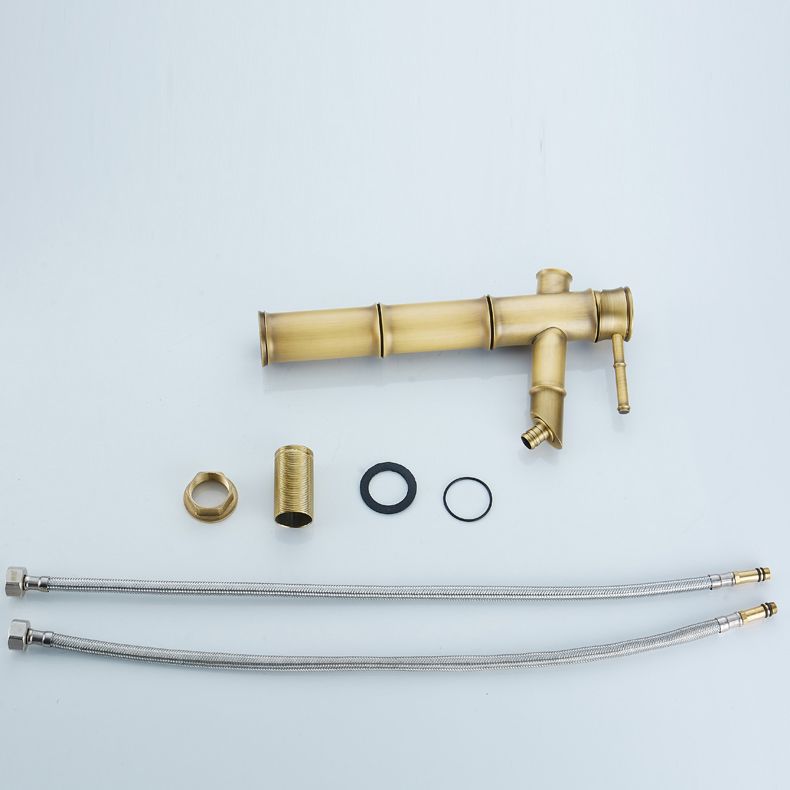 Farmhouse Vessel Sink Faucet Copper 1-Handle Low Arc Vessel Faucet for Bathroom Clearhalo 'Bathroom Remodel & Bathroom Fixtures' 'Bathroom Sink Faucets' 'Bathroom Sinks & Faucet Components' 'bathroom_sink_faucets' 'Home Improvement' 'home_improvement' 'home_improvement_bathroom_sink_faucets' 1200x1200_2e4ff751-8934-4525-b624-2f6378064f76