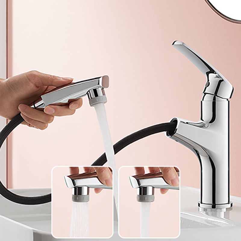 Modern Vessel Sink Faucet Lever Handle Low Arc with Pull Out Sprayer Clearhalo 'Bathroom Remodel & Bathroom Fixtures' 'Bathroom Sink Faucets' 'Bathroom Sinks & Faucet Components' 'bathroom_sink_faucets' 'Home Improvement' 'home_improvement' 'home_improvement_bathroom_sink_faucets' 1200x1200_2e63df89-cf7c-4d73-abd5-0c492d176340