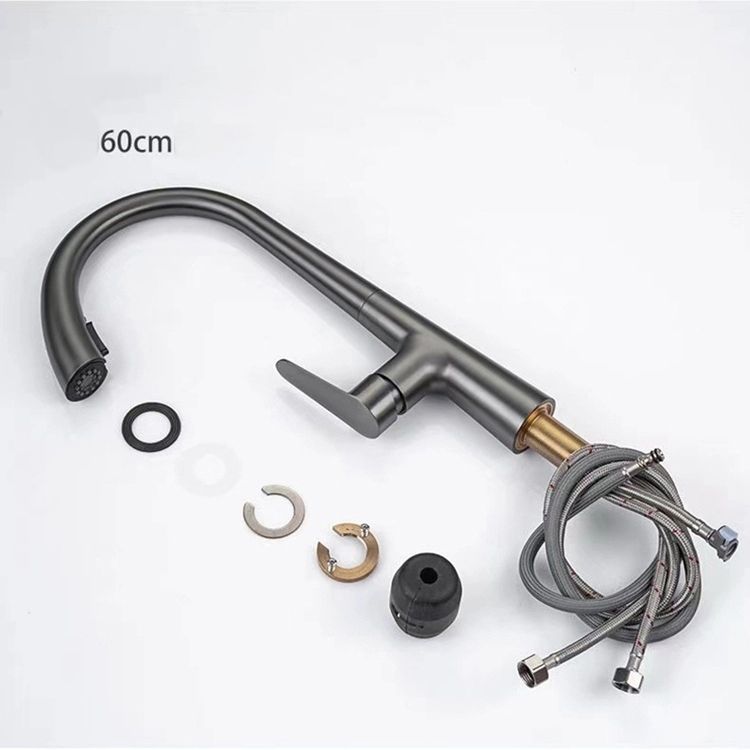 Modern Bar Faucet Brass with Pull out Sprayer Swivel Spout Bar Prep Kitchen Faucet Clearhalo 'Home Improvement' 'home_improvement' 'home_improvement_kitchen_faucets' 'Kitchen Faucets' 'Kitchen Remodel & Kitchen Fixtures' 'Kitchen Sinks & Faucet Components' 'kitchen_faucets' 1200x1200_2e68e9a4-9ffe-4cfb-a89c-61b082de9a12