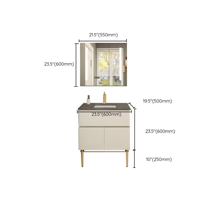Modern Bathroom Vanity Set Limestone Top with Drawers and Basin Clearhalo 'Bathroom Remodel & Bathroom Fixtures' 'Bathroom Vanities' 'bathroom_vanities' 'Home Improvement' 'home_improvement' 'home_improvement_bathroom_vanities' 1200x1200_2e79680c-0d83-4b0a-95f3-e6b87467ec58