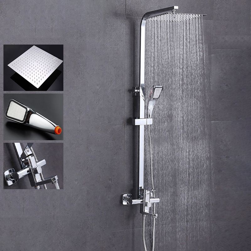 Modern Dual Shower Head Shower System Slide Bar Included Shower Set Wall Mounted Clearhalo 'Bathroom Remodel & Bathroom Fixtures' 'Home Improvement' 'home_improvement' 'home_improvement_shower_faucets' 'Shower Faucets & Systems' 'shower_faucets' 'Showers & Bathtubs Plumbing' 'Showers & Bathtubs' 1200x1200_2eb22a6f-b309-468a-a495-76c34c2d4c3e