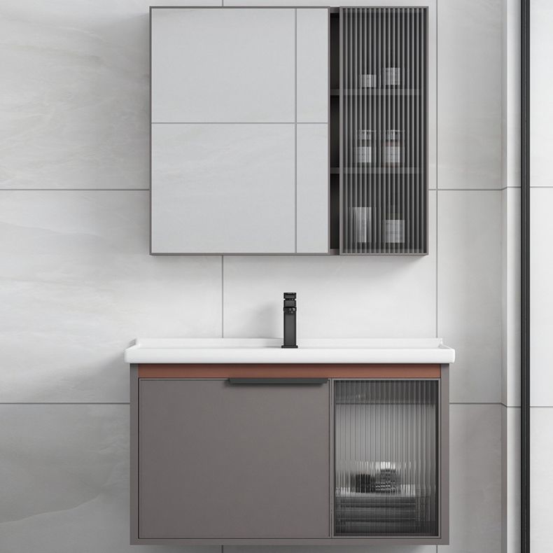 Metal Base Sink Vanity Modern Single-Sink Rectangular Wall Mount Vanity Sink Clearhalo 'Bathroom Remodel & Bathroom Fixtures' 'Bathroom Vanities' 'bathroom_vanities' 'Home Improvement' 'home_improvement' 'home_improvement_bathroom_vanities' 1200x1200_2eb6e6f2-dd13-4741-895e-4b71c39b36a0