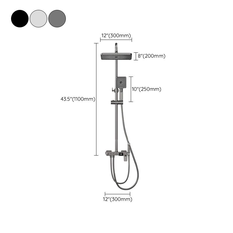 Contemporary Style Brass Shower Faucet Adjustable Spray Pattern Wall Mounted Shower Combo Clearhalo 'Bathroom Remodel & Bathroom Fixtures' 'Home Improvement' 'home_improvement' 'home_improvement_shower_faucets' 'Shower Faucets & Systems' 'shower_faucets' 'Showers & Bathtubs Plumbing' 'Showers & Bathtubs' 1200x1200_2ebac133-3b78-4b04-a442-83c1f09b4be6
