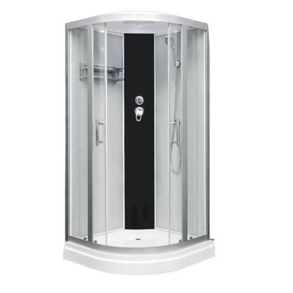 Round Easy Clean Glass Shower Stall Silver Door Handles Shower Stall Clearhalo 'Bathroom Remodel & Bathroom Fixtures' 'Home Improvement' 'home_improvement' 'home_improvement_shower_stalls_enclosures' 'Shower Stalls & Enclosures' 'shower_stalls_enclosures' 'Showers & Bathtubs' 1200x1200_2eca5ca5-00ea-48d3-ae71-eaa55dea1ff6