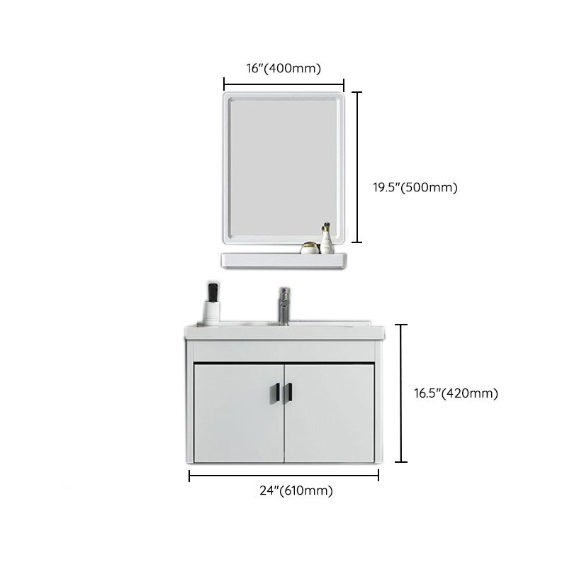Contemporary Sink Vanity Solid Color Mirror Cabinet Space Saver Vanity for Bathroom Clearhalo 'Bathroom Remodel & Bathroom Fixtures' 'Bathroom Vanities' 'bathroom_vanities' 'Home Improvement' 'home_improvement' 'home_improvement_bathroom_vanities' 1200x1200_2ed7bdb6-cefd-4874-b27c-876105e298fa