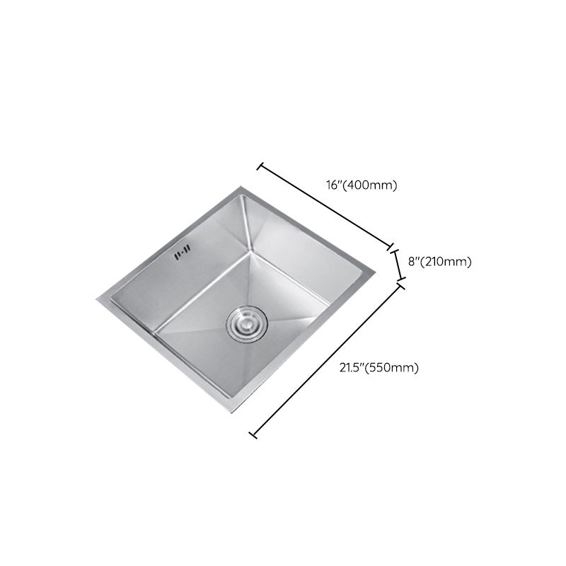 Rectangle Stainless Steel Sink Single Bowl Modern Kitchen Sink with Strainer Clearhalo 'Home Improvement' 'home_improvement' 'home_improvement_kitchen_sinks' 'Kitchen Remodel & Kitchen Fixtures' 'Kitchen Sinks & Faucet Components' 'Kitchen Sinks' 'kitchen_sinks' 1200x1200_2edc70b8-d4cf-43f5-a26a-63ec3481952f