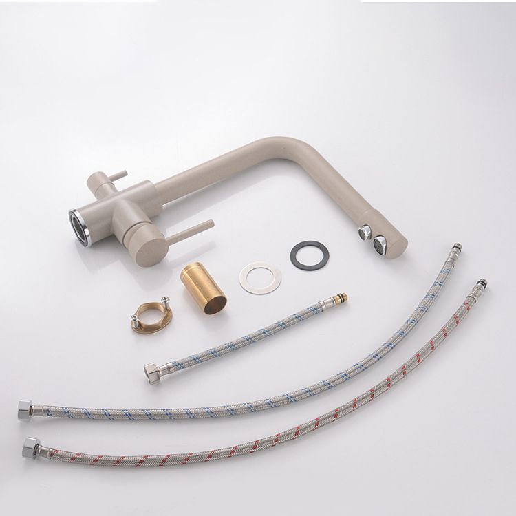 Modern Pure Color Kitchen Faucet with Handles and Supply Lines Bar Faucet Clearhalo 'Home Improvement' 'home_improvement' 'home_improvement_kitchen_faucets' 'Kitchen Faucets' 'Kitchen Remodel & Kitchen Fixtures' 'Kitchen Sinks & Faucet Components' 'kitchen_faucets' 1200x1200_2ef14f4d-1d14-4e25-9cc5-cd2875478900