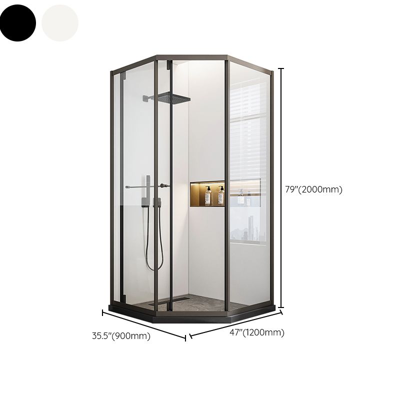 Contemporary Plain Shower Enclosure Neo-Angle Clear Semi-Frameless Shower Enclosure Clearhalo 'Bathroom Remodel & Bathroom Fixtures' 'Home Improvement' 'home_improvement' 'home_improvement_shower_stalls_enclosures' 'Shower Stalls & Enclosures' 'shower_stalls_enclosures' 'Showers & Bathtubs' 1200x1200_2efa979b-2609-4a78-a0b6-86728d54d9d4