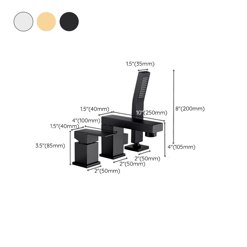 Deck Mounted Metal Freestanding Tub Filler Single Handle Freestanding Faucet Clearhalo 'Bathroom Remodel & Bathroom Fixtures' 'Bathtub Faucets' 'bathtub_faucets' 'Home Improvement' 'home_improvement' 'home_improvement_bathtub_faucets' 1200x1200_2efdbe7e-e447-4361-9af0-895923b425c2