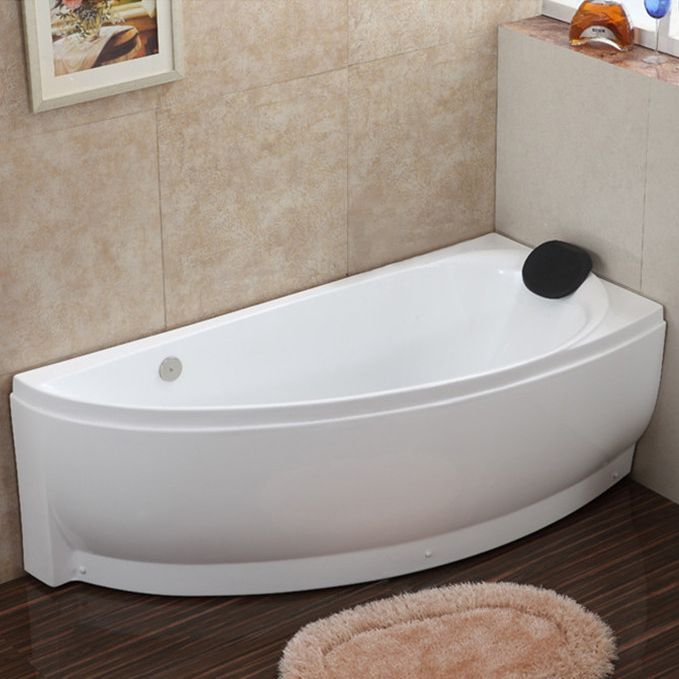 Acrylic Corner Bathtub Soaking White Modern Back to Wall Bath Clearhalo 'Bathroom Remodel & Bathroom Fixtures' 'Bathtubs' 'Home Improvement' 'home_improvement' 'home_improvement_bathtubs' 'Showers & Bathtubs' 1200x1200_2f059a2d-fe2b-499c-a32e-7500be402060
