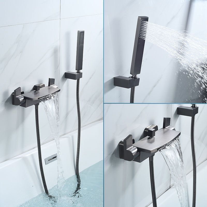 Modern Tub Faucet Trim Brass Wall Mounted Waterfall Tub Spout Trim Clearhalo 'Bathroom Remodel & Bathroom Fixtures' 'Bathtub Faucets' 'bathtub_faucets' 'Home Improvement' 'home_improvement' 'home_improvement_bathtub_faucets' 1200x1200_2f086b02-513a-4dd1-bc71-e41a527e9e68