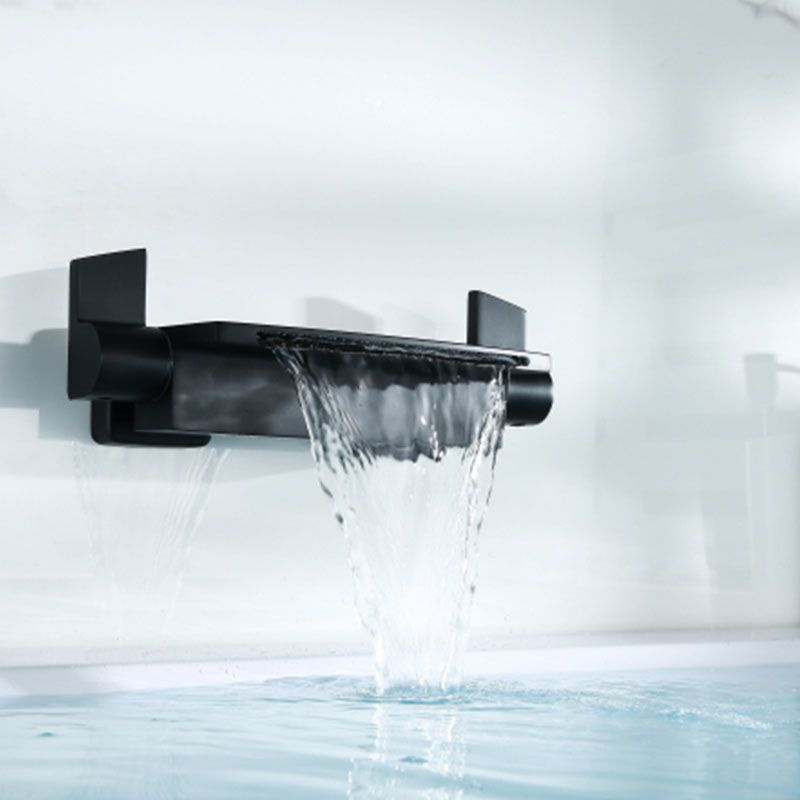 Wall Mounted Metal Tub Filler Double Handles Waterfall Faucet Clearhalo 'Bathroom Remodel & Bathroom Fixtures' 'Bathtub Faucets' 'bathtub_faucets' 'Home Improvement' 'home_improvement' 'home_improvement_bathtub_faucets' 1200x1200_2f08d281-0ffe-47fe-8e79-f7181eff4b6c