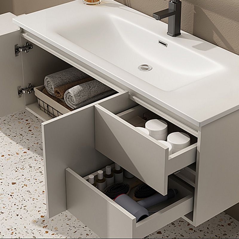 Wall Mount Bathroom Vanity Set White Wood Frame Rectangular Single Sink Scratch Resistant Clearhalo 'Bathroom Remodel & Bathroom Fixtures' 'Bathroom Vanities' 'bathroom_vanities' 'Home Improvement' 'home_improvement' 'home_improvement_bathroom_vanities' 1200x1200_2f0ca92c-cd2c-4ab2-a2ab-1b4779b5e469