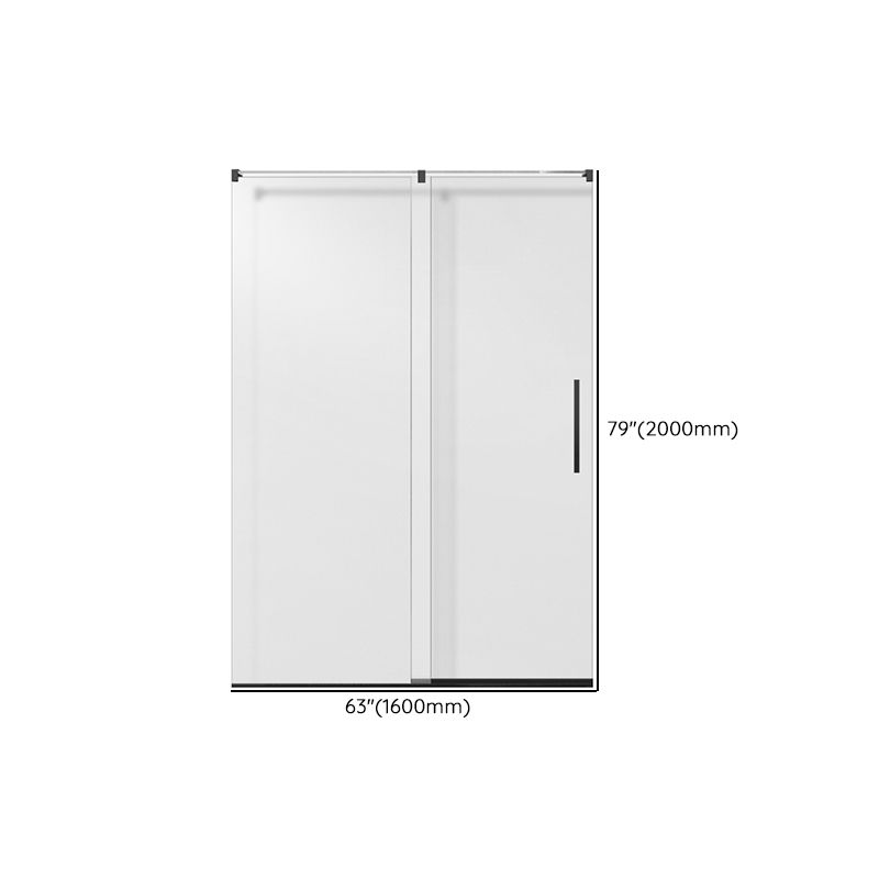 Semi-Frameless Single Sliding Shower Door Transparent Laminated Glass Shower Bath Door Clearhalo 'Bathroom Remodel & Bathroom Fixtures' 'Home Improvement' 'home_improvement' 'home_improvement_shower_tub_doors' 'Shower and Tub Doors' 'shower_tub_doors' 'Showers & Bathtubs' 1200x1200_2f1e7a57-0fa1-4ed9-934c-1234050c4ce1