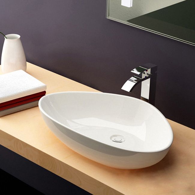 Modern Bathroom Sink Porcelain Pop-Up Drain Oval-Shape Vessel Sink (Faucet Not Included) Clearhalo 'Bathroom Remodel & Bathroom Fixtures' 'Bathroom Sinks & Faucet Components' 'Bathroom Sinks' 'bathroom_sink' 'Home Improvement' 'home_improvement' 'home_improvement_bathroom_sink' 1200x1200_2f2ea643-6af1-4d8d-88af-4a8656cd944c