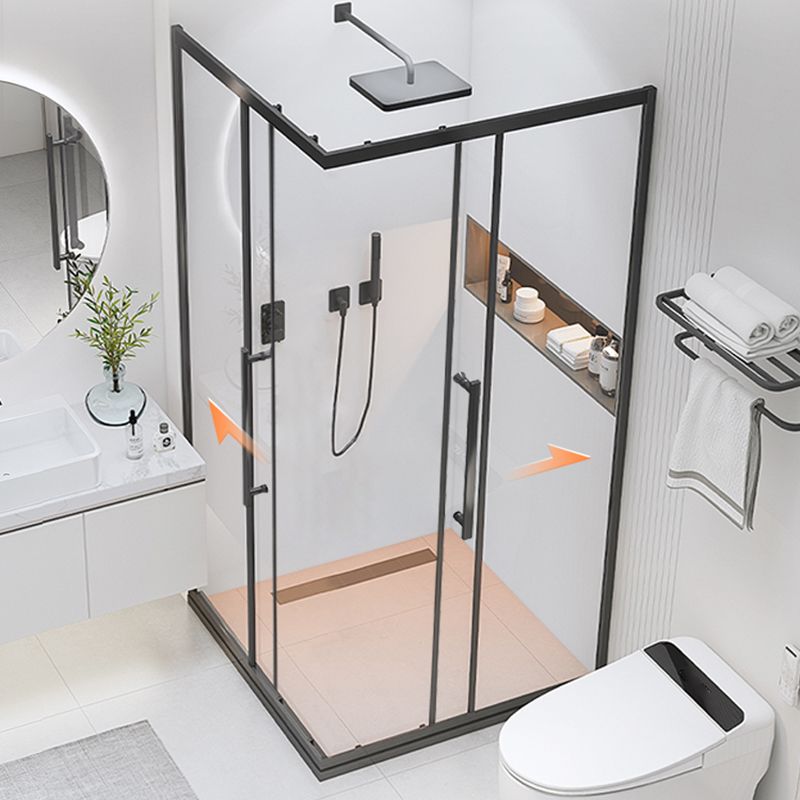 Double Sliding Stainless Steel Shower Enclosure Framed Clear Shower Stall Clearhalo 'Bathroom Remodel & Bathroom Fixtures' 'Home Improvement' 'home_improvement' 'home_improvement_shower_stalls_enclosures' 'Shower Stalls & Enclosures' 'shower_stalls_enclosures' 'Showers & Bathtubs' 1200x1200_2f39a4a2-b1c7-470c-9fc8-6a2625b6cbc2