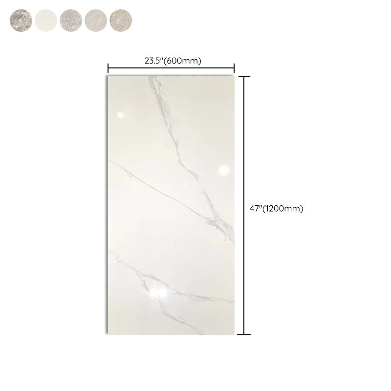 Home Indoor Floor Wall Tile Polished Marble Print Rectangle Ceramic Floor Tile Clearhalo 'Floor Tiles & Wall Tiles' 'floor_tiles_wall_tiles' 'Flooring 'Home Improvement' 'home_improvement' 'home_improvement_floor_tiles_wall_tiles' Walls and Ceiling' 1200x1200_2f3c38b2-0c74-42e5-9b2b-7dc7f0a8344d