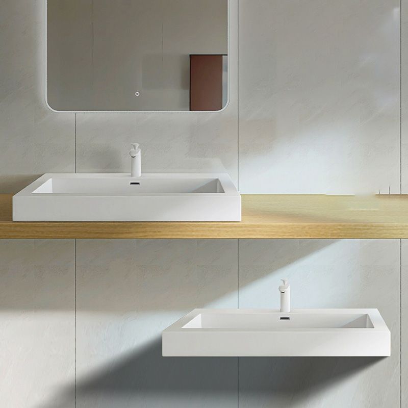 Modern Bathroom Sink Man Made Rock Rectangular Vessel Bathroom Sink with Pop-Up Drain Clearhalo 'Bathroom Remodel & Bathroom Fixtures' 'Bathroom Sinks & Faucet Components' 'Bathroom Sinks' 'bathroom_sink' 'Home Improvement' 'home_improvement' 'home_improvement_bathroom_sink' 1200x1200_2f43849e-ca6a-4050-a58a-26c0147f57eb