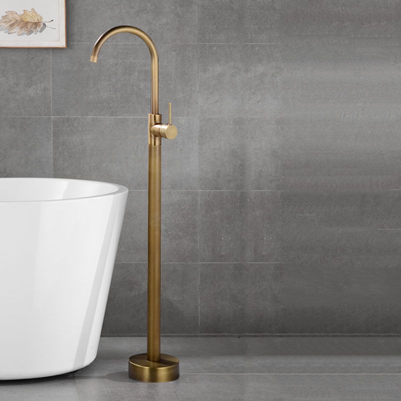 Contemporary Brass Freestanding Bathtub Faucet with 1-Handle Bathtub Faucet Clearhalo 'Bathroom Remodel & Bathroom Fixtures' 'Bathtub Faucets' 'bathtub_faucets' 'Home Improvement' 'home_improvement' 'home_improvement_bathtub_faucets' 1200x1200_2f4f825e-567f-463c-a367-12261aafb3fb