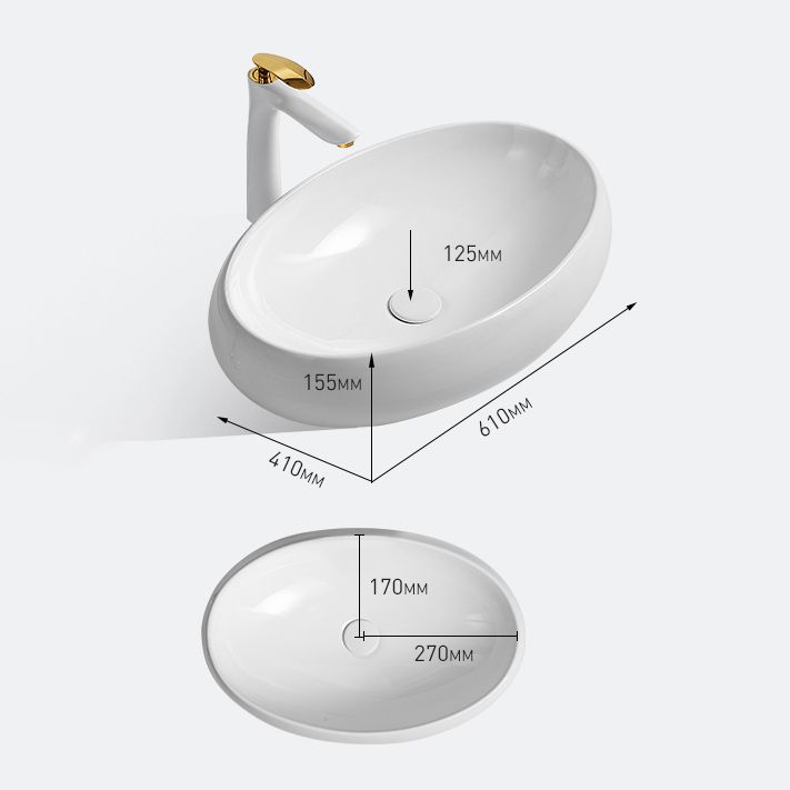 Traditional Vessel Lavatory Sink Oval Porcelain with Pop-Up Drain Basin Sink Clearhalo 'Bathroom Remodel & Bathroom Fixtures' 'Bathroom Sinks & Faucet Components' 'Bathroom Sinks' 'bathroom_sink' 'Home Improvement' 'home_improvement' 'home_improvement_bathroom_sink' 1200x1200_2f52042b-6376-42e8-a95b-e2d80d7d54e6