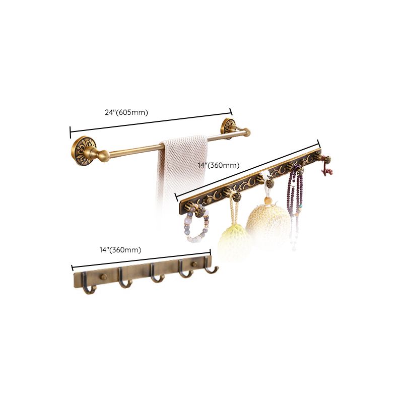 Traditional Vintage Brass Bathroom Accessory As Individual Or As a Set Clearhalo 'Bathroom Hardware Sets' 'Bathroom Hardware' 'Bathroom Remodel & Bathroom Fixtures' 'bathroom_hardware_sets' 'Home Improvement' 'home_improvement' 'home_improvement_bathroom_hardware_sets' 1200x1200_2f6193cd-22f4-4e76-add8-c8e382ded983