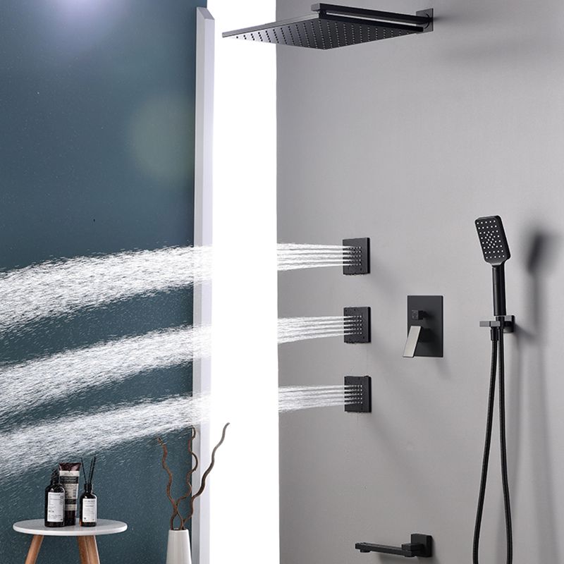 Square Black Spot Resist Shower Faucet Shower Arm Shower with Handheld Shower Head Clearhalo 'Bathroom Remodel & Bathroom Fixtures' 'Home Improvement' 'home_improvement' 'home_improvement_shower_faucets' 'Shower Faucets & Systems' 'shower_faucets' 'Showers & Bathtubs Plumbing' 'Showers & Bathtubs' 1200x1200_2fae1ef7-ce9b-43b2-8b5e-0f3fa37352a0