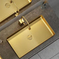 Modern Vessel Bathroom Sink Metal Rectangular with Faucet Vessel ...