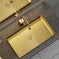 Modern Vessel Bathroom Sink Metal Rectangular with Faucet Vessel ...