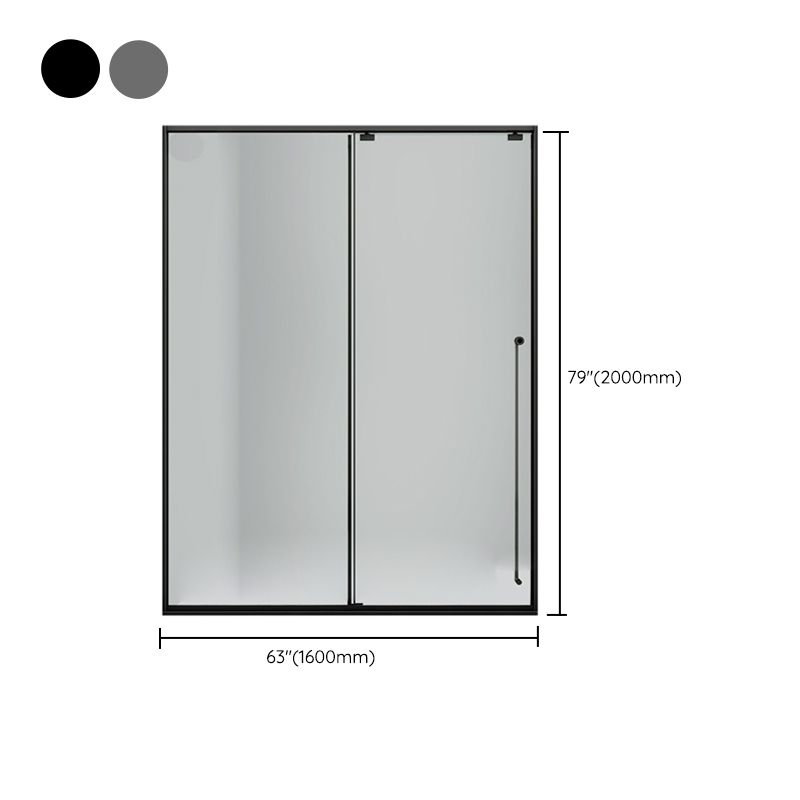 One-shaped Transparent Glass Shower Door, Semi-frameless Shower Single Sliding Door Clearhalo 'Bathroom Remodel & Bathroom Fixtures' 'Home Improvement' 'home_improvement' 'home_improvement_shower_tub_doors' 'Shower and Tub Doors' 'shower_tub_doors' 'Showers & Bathtubs' 1200x1200_2fb21809-0947-4365-b6e7-e861477e5106