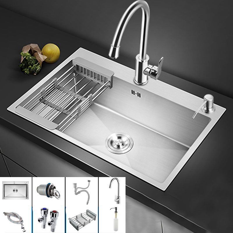 Classic Kitchen Sink Stainless Steel Friction Resistant Kitchen Sink with Drain Assembly Clearhalo 'Home Improvement' 'home_improvement' 'home_improvement_kitchen_sinks' 'Kitchen Remodel & Kitchen Fixtures' 'Kitchen Sinks & Faucet Components' 'Kitchen Sinks' 'kitchen_sinks' 1200x1200_2fc3b99d-fc64-4975-86da-20895b8a32e2