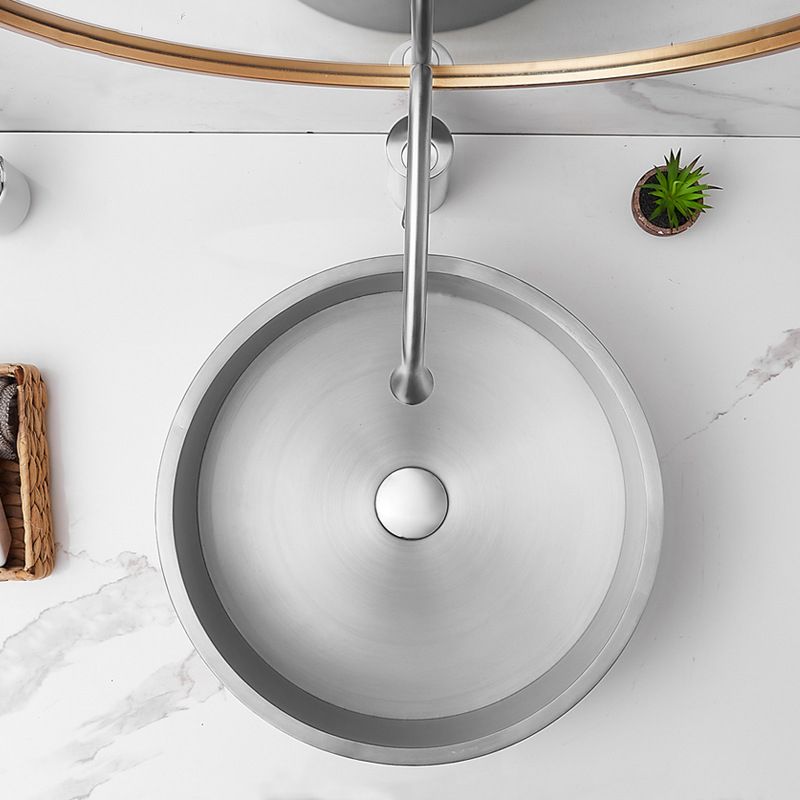 Modern Stainless Steel Wash Stand Round Trough Sink for Bathroom Clearhalo 'Bathroom Remodel & Bathroom Fixtures' 'Bathroom Sinks & Faucet Components' 'Bathroom Sinks' 'bathroom_sink' 'Home Improvement' 'home_improvement' 'home_improvement_bathroom_sink' 1200x1200_2fd501bd-5697-4a56-b172-de250dcda9d4