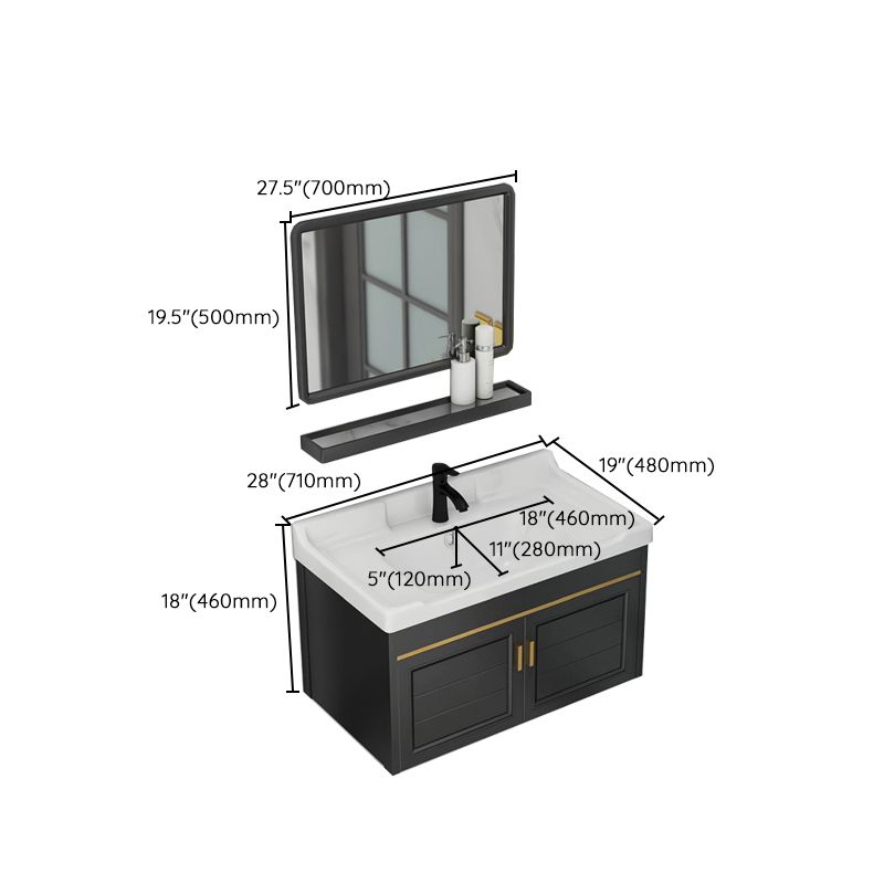 Modern Bathroom Vanity Cabinet Single Sink Space Saver Vanity Clearhalo 'Bathroom Remodel & Bathroom Fixtures' 'Bathroom Vanities' 'bathroom_vanities' 'Home Improvement' 'home_improvement' 'home_improvement_bathroom_vanities' 1200x1200_2fe5f090-6d51-4084-8ba9-84943e03bfb4