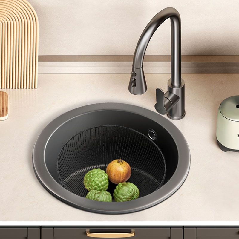 Single Bowl Kitchen Sink Quartz Round Shape Kitchen Sink with Strainer Clearhalo 'Home Improvement' 'home_improvement' 'home_improvement_kitchen_sinks' 'Kitchen Remodel & Kitchen Fixtures' 'Kitchen Sinks & Faucet Components' 'Kitchen Sinks' 'kitchen_sinks' 1200x1200_2feedeea-212f-4d42-b3f5-d9a591e11991