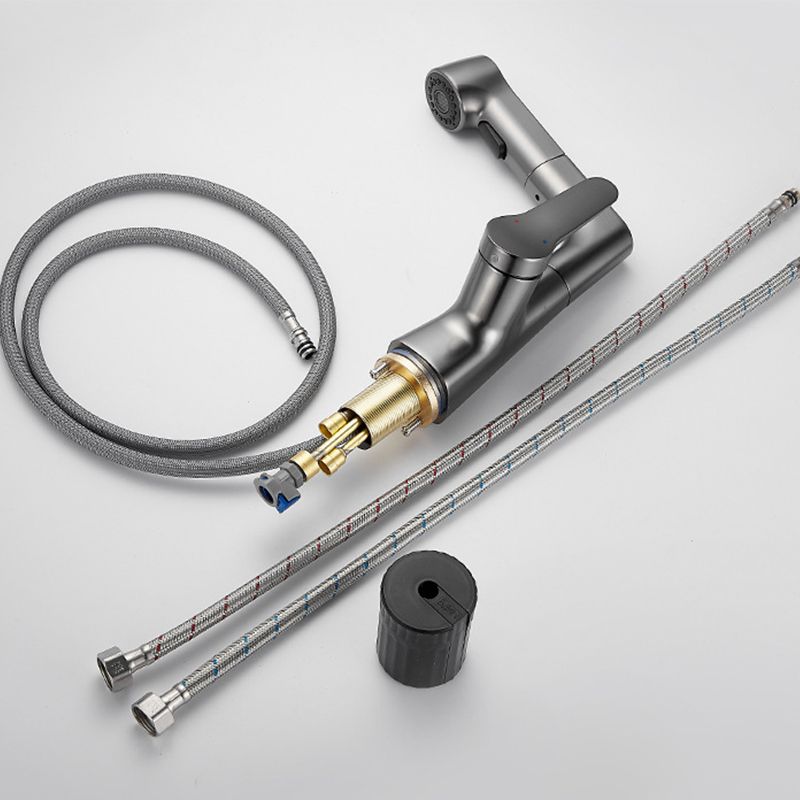 Pull-out Vessel Faucet Contemporary Sink Faucet with One Lever Handle Clearhalo 'Bathroom Remodel & Bathroom Fixtures' 'Bathroom Sink Faucets' 'Bathroom Sinks & Faucet Components' 'bathroom_sink_faucets' 'Home Improvement' 'home_improvement' 'home_improvement_bathroom_sink_faucets' 1200x1200_2fff9d10-ef55-4233-bba8-c295f97d192a