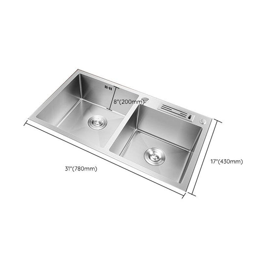 Contemporary Stainless Steel Kitchen Sink with Faucet Single Bowl Sink Clearhalo 'Home Improvement' 'home_improvement' 'home_improvement_kitchen_sinks' 'Kitchen Remodel & Kitchen Fixtures' 'Kitchen Sinks & Faucet Components' 'Kitchen Sinks' 'kitchen_sinks' 1200x1200_3001644b-0cfd-4eb0-8869-fe88ce36973b