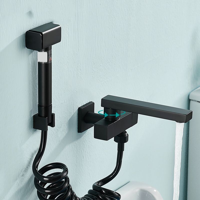 Modern Tub Filler Wall Mount Handshower Swivel Copper Tub Filler with Single Lever Handle Clearhalo 'Bathroom Remodel & Bathroom Fixtures' 'Bathtub Faucets' 'bathtub_faucets' 'Home Improvement' 'home_improvement' 'home_improvement_bathtub_faucets' 1200x1200_3008d1e4-8b19-4d65-a638-e668fe440971