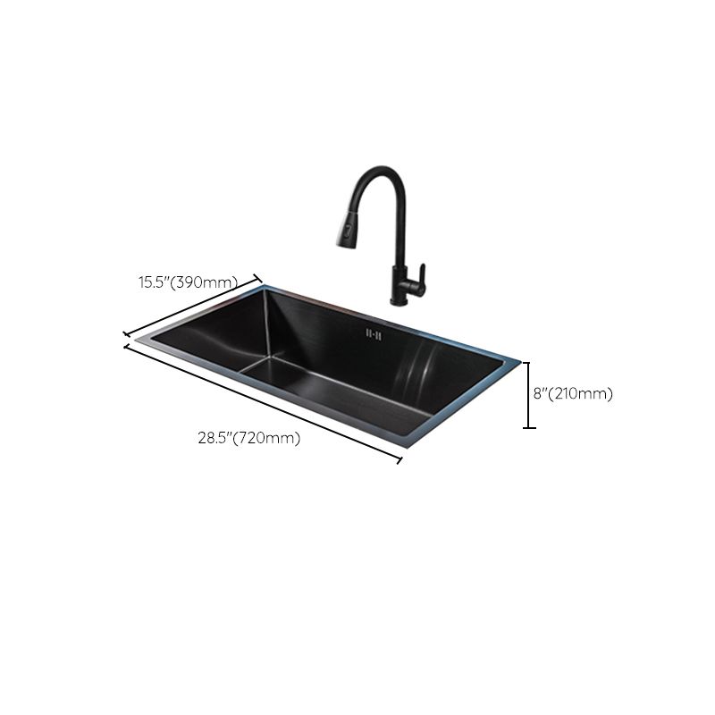 Black Single Bowl Kitchen Sink Stainless Steel Sink with Soap Dispenser Clearhalo 'Home Improvement' 'home_improvement' 'home_improvement_kitchen_sinks' 'Kitchen Remodel & Kitchen Fixtures' 'Kitchen Sinks & Faucet Components' 'Kitchen Sinks' 'kitchen_sinks' 1200x1200_30136553-27b1-4576-9da9-74fa398905d3
