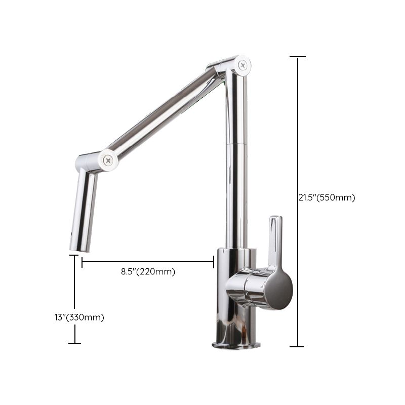 Swivel Spout 3-Function Pot Filler Kitchen Faucet Modern Pot Filler in Polished Chrome Clearhalo 'Home Improvement' 'home_improvement' 'home_improvement_kitchen_faucets' 'Kitchen Faucets' 'Kitchen Remodel & Kitchen Fixtures' 'Kitchen Sinks & Faucet Components' 'kitchen_faucets' 1200x1200_301c55cc-d159-4a11-8966-9ed1d7fd1608