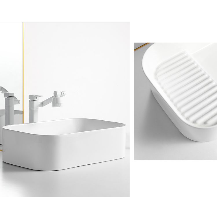 Modern Bathroom Sink Rectangular Porcelain Vessel Sink with Pop-Up Drain Clearhalo 'Bathroom Remodel & Bathroom Fixtures' 'Bathroom Sinks & Faucet Components' 'Bathroom Sinks' 'bathroom_sink' 'Home Improvement' 'home_improvement' 'home_improvement_bathroom_sink' 1200x1200_30262f87-d329-48e0-b299-a36f4fc638df