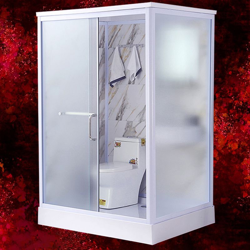 Contemporary Frosted Shower Stall Framed Single Sliding Shower Stall Clearhalo 'Bathroom Remodel & Bathroom Fixtures' 'Home Improvement' 'home_improvement' 'home_improvement_shower_stalls_enclosures' 'Shower Stalls & Enclosures' 'shower_stalls_enclosures' 'Showers & Bathtubs' 1200x1200_3027c4c9-be5f-4202-a63e-0e9b93b572d7