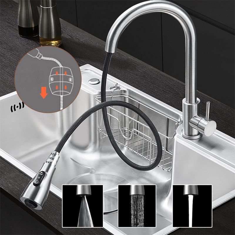 Contemporary Kitchen Sink Set Stainless Steel Friction Resistant Kitchen Sink Set Clearhalo 'Home Improvement' 'home_improvement' 'home_improvement_kitchen_sinks' 'Kitchen Remodel & Kitchen Fixtures' 'Kitchen Sinks & Faucet Components' 'Kitchen Sinks' 'kitchen_sinks' 1200x1200_302cbcb4-b5d3-4232-9459-6caf0850e4a8