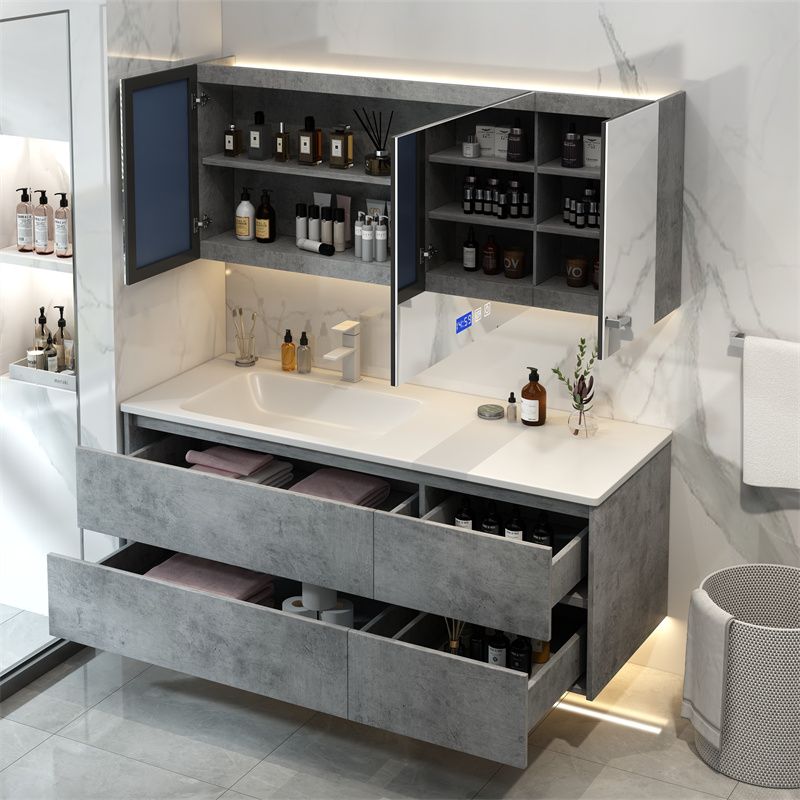 Wall Mount Sink Included Sink Vanity with Mirror Faucet for Bathroom Clearhalo 'Bathroom Remodel & Bathroom Fixtures' 'Bathroom Vanities' 'bathroom_vanities' 'Home Improvement' 'home_improvement' 'home_improvement_bathroom_vanities' 1200x1200_30359ebd-781f-492d-b992-9d267123146e